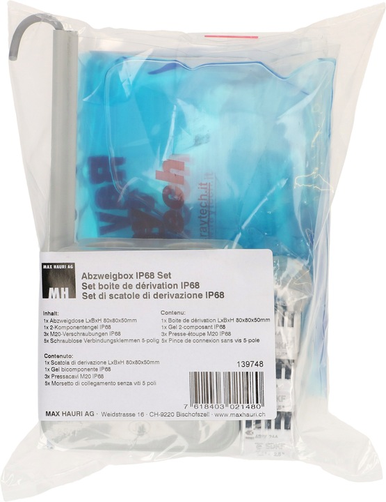 Immagine prodotto Max Hauri Scatola di giunzione grigia IP68 riempimento in gel e accessori