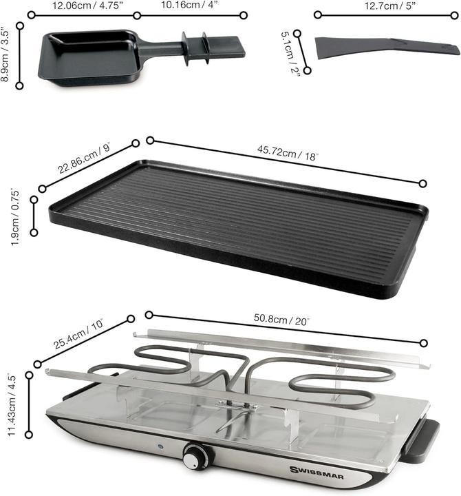 Produktbild Swissmar Raclette-Grill für 8 Personen mit Pannetjes, Grillplatte und Antihaftbeschichtung