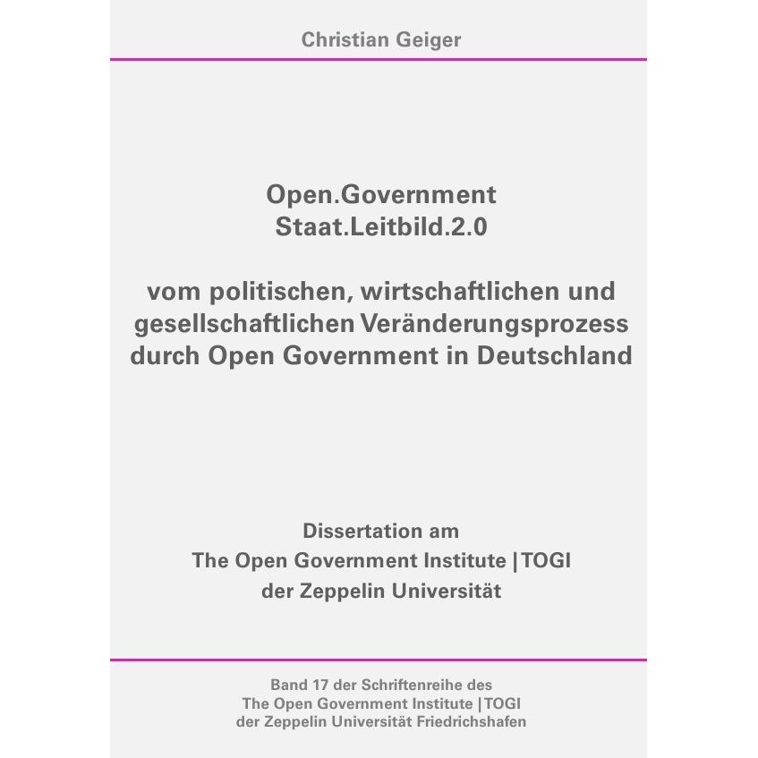 Open.Government - Staat.Leitbild.2.0, Fachbücher von Christian Geiger