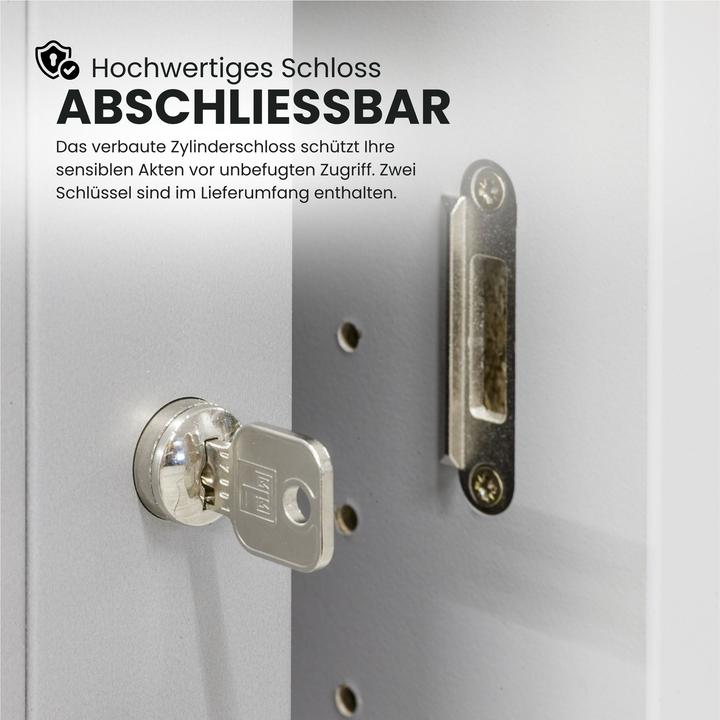 Actual product image Bümö Roller shutter cupboard office - 3 file heights (120 x 40 x 110 cm)
