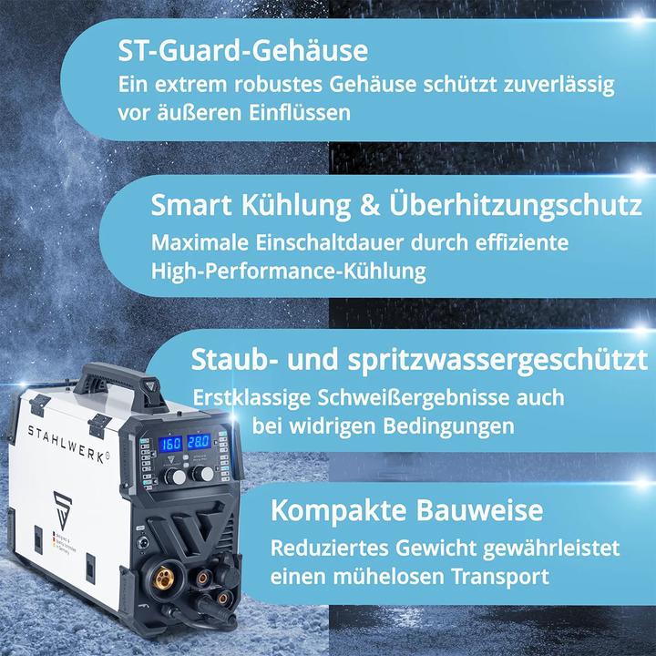 Produktbild Stahlwerk Kombi Schweissgerät CTM-416 PULS Pro Vollausstattung 6 in 1 160 A