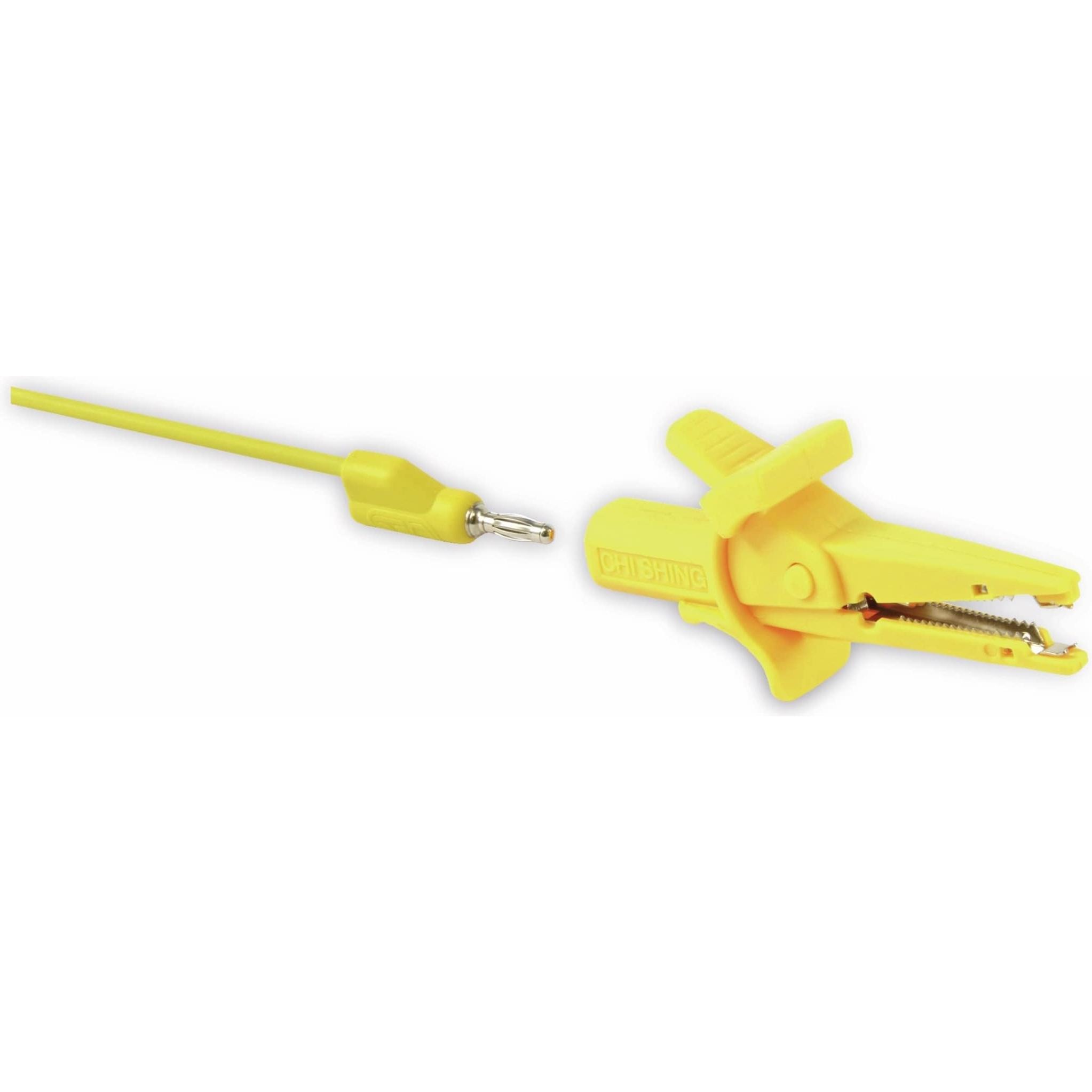 Thumbnail - Eneroid, Multimeter, Krokoklemme, isoliert, 100mm, mit 4mm Labor-Sicherheitsbuchsen, gelb (CAT III 1000V, CAT IV 600V)