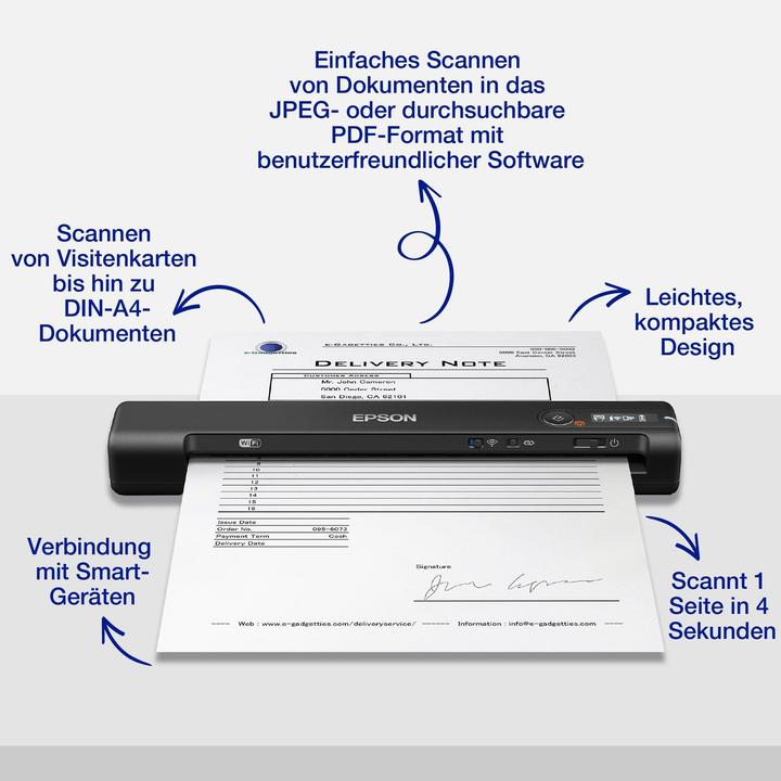 Actual product image Epson WorkForce ES-60W (USB)