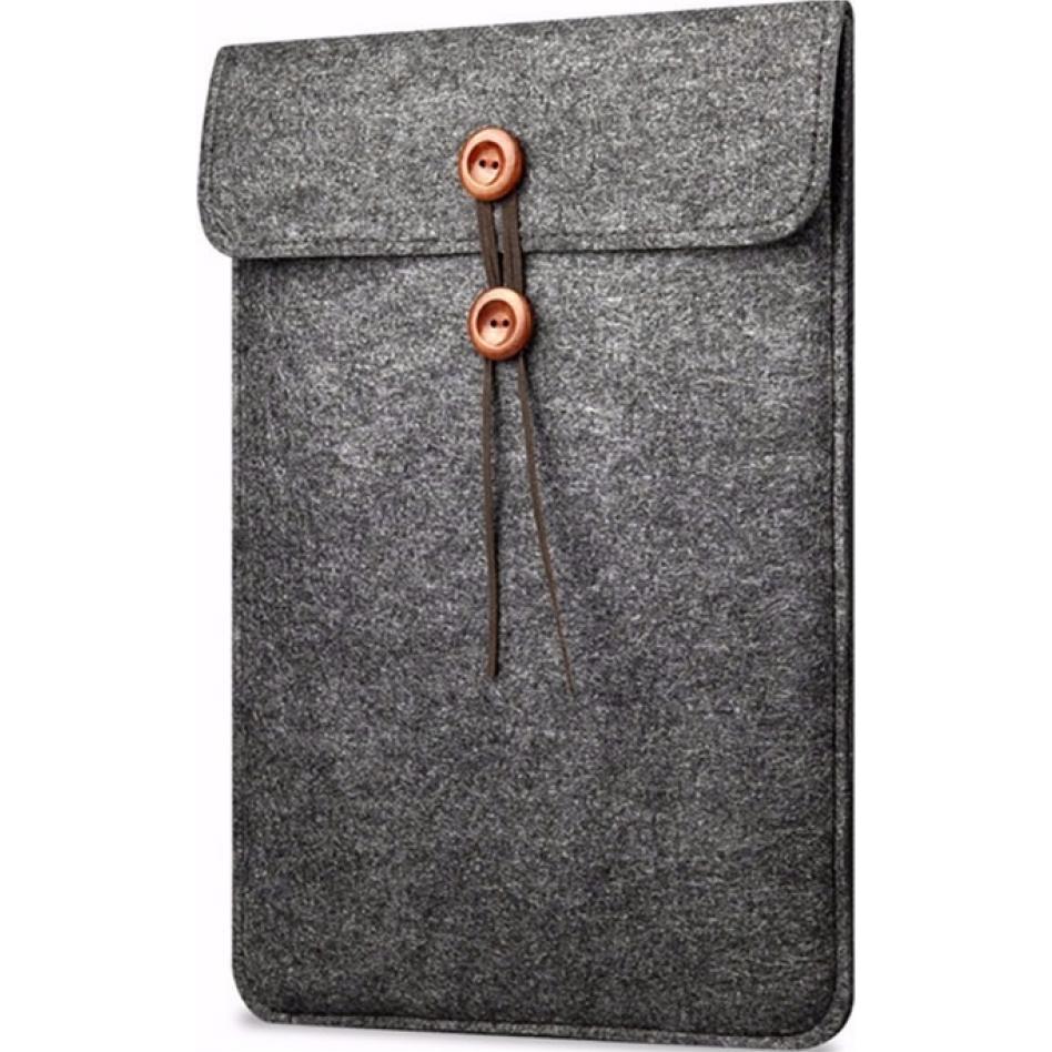 G-Case Felt Button Bag für 11" 12" MacBook & Notebook Sleeve Cover (12", Apple), Notebooktasche, Grau