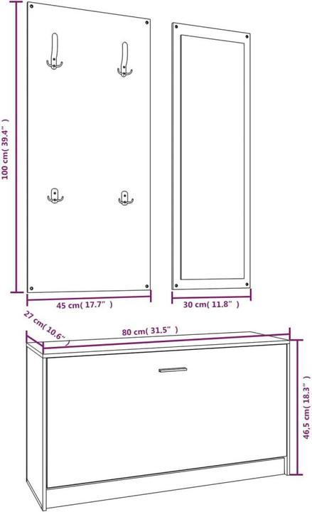 Produktbild vidaXL Flurmöbel Set