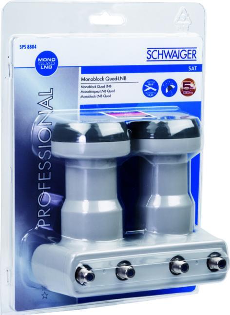 Produktbild Schwaiger Digitales Monoblock Quad LNB (Quattro LNB, 40mm)