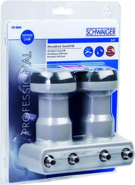 Actual product image Schwaiger Digital Monoblock Quad LNB (Quattro LNB, 40mm)