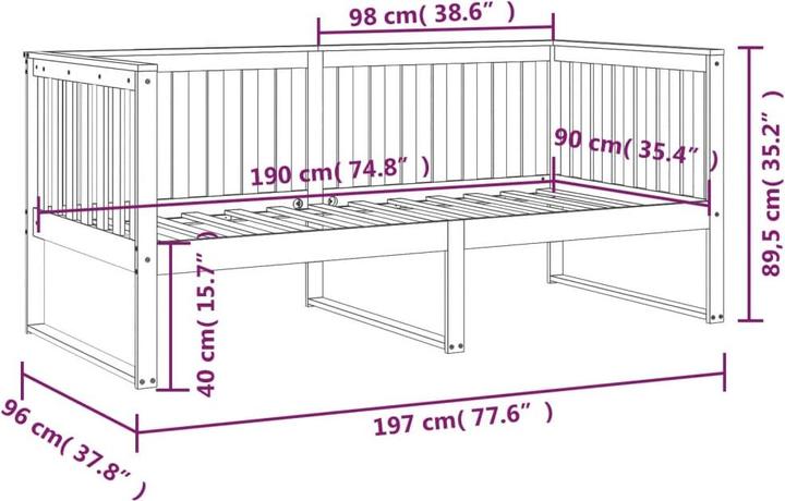 Produktbild vidaXL Tagesbett (90 x 190 cm)