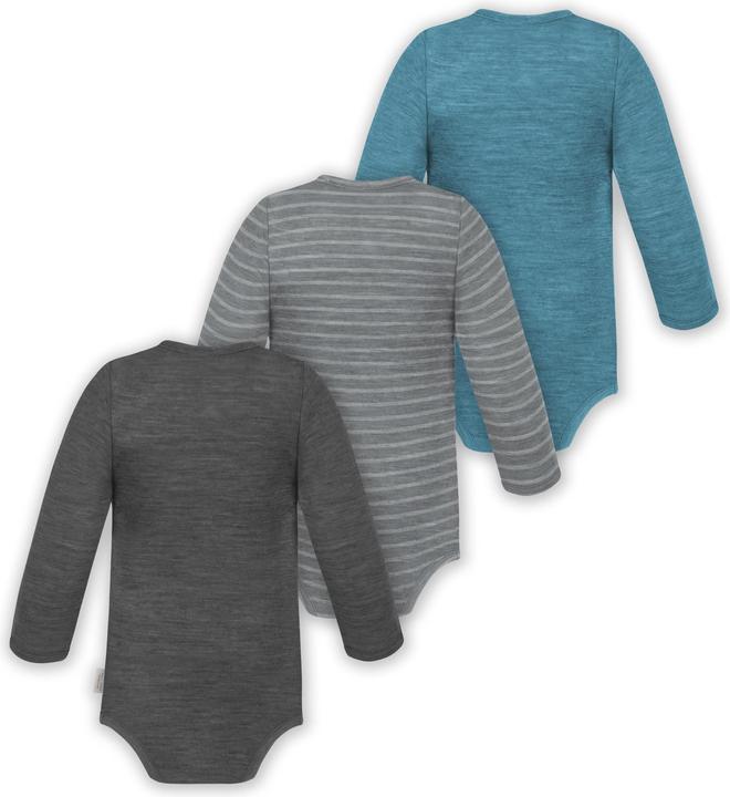 Produktbild Normani 3er Pack Baby Merino Langarm Wickelbody für Junge und Mädchen - 9355 (74)