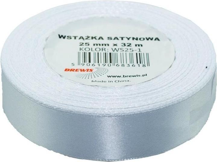 Produktbild Brewis Weisses Satinband 25mmx32m