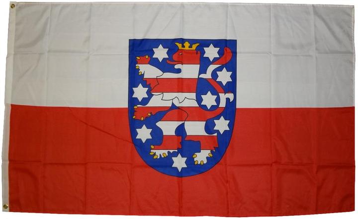 trends4cents Drapeau Thuringe 250 x 150 cm Drapeau avec 3 oeillets 100g/m² poids du tissu Hissenflag