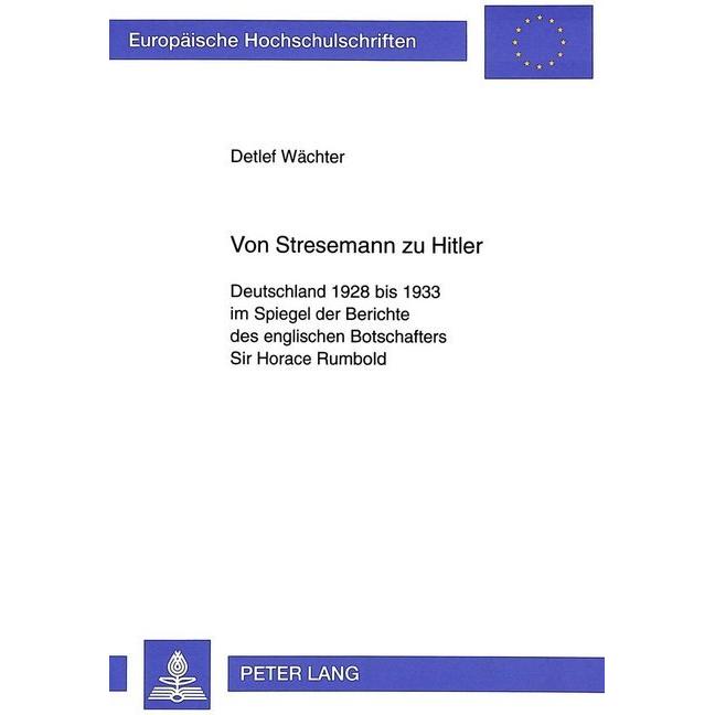 Von Stresemann zu Hitler, Fachbücher von Detlef Wächter