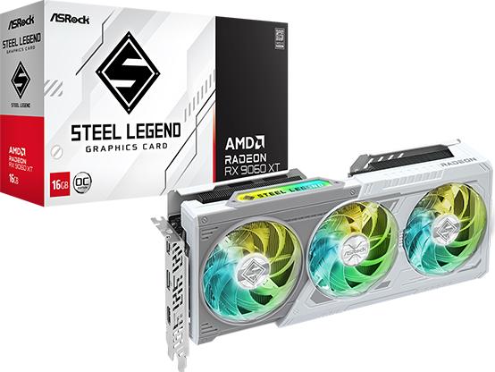 Image du produit AsRock Radeon RX 9060 XT Steel Legend OC (16 Go)