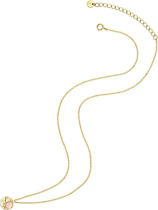 Immagine prodotto Glanzstücke München Catena da donna a cerchio in argento 925, quarzo rosa e oro giallo 40,0 cm di base + 5,5 cm di (Argento 100%, 40 - 45 cm)