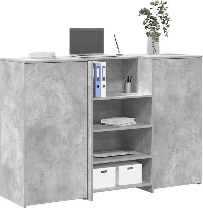 Actual product image VidaXL Reception counter concrete grey 155x50x103.5 cm wood-based reception counter