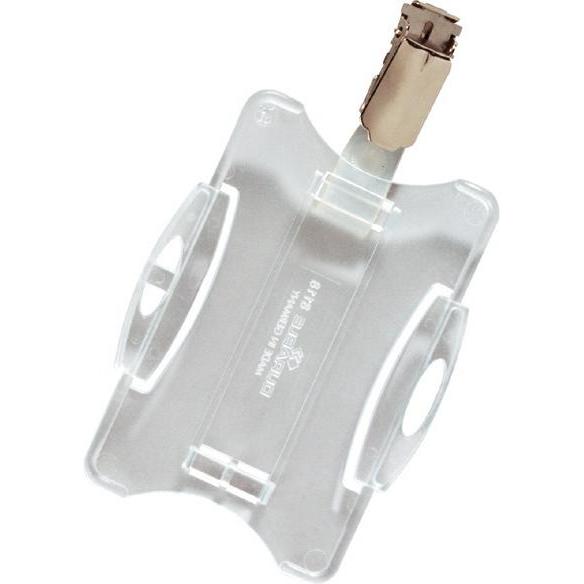 Durable, Pannello informativo, Portabadge con clip per 1 badge aziendale/sicurezza