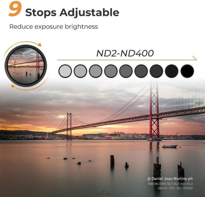 Produktbild K&F Concept Filter Slim 58 MM KV34 (58 mm, ND- / Graufilter)