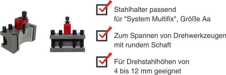 Produktbild Paulimot Stahlhalter mit Prisma passend für "System Multifix", Grösse Aa
