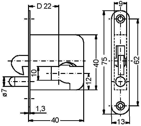 Produktbild Lehmann Einlass-Rolljalousieschlösser und Schiebetürschlösser (Einsteckschloss)