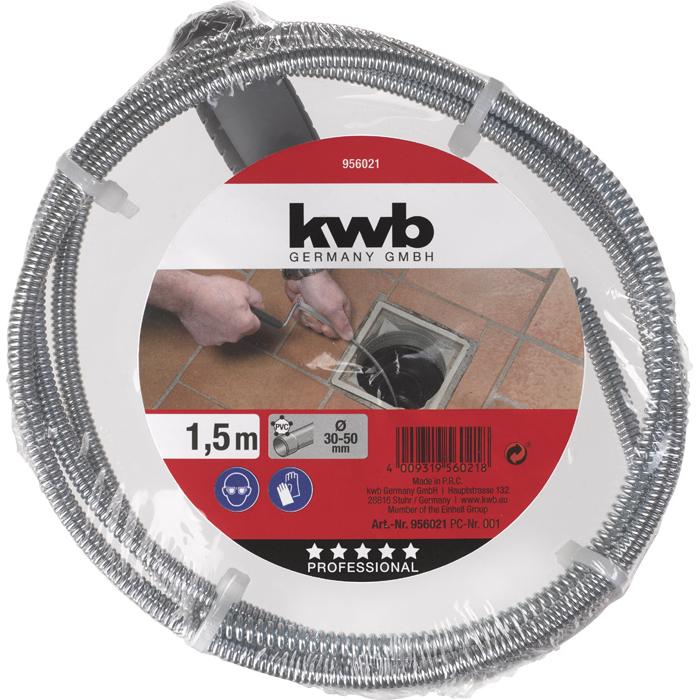 kwb 956021 Rohrreinigungs-Spirale, Reinigungsutensil, Schwarz