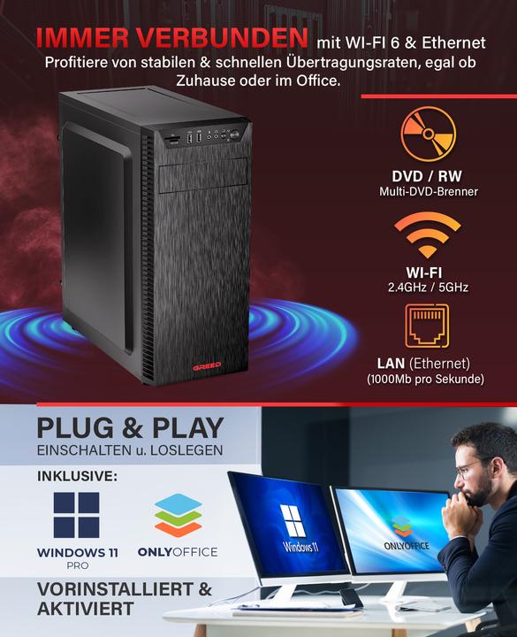 Produktbild Greed V2 Ultra - Office PC - AMD Ryzen 7 (1000 GB, 16 GB, AMD Ryzen 7 5700G)