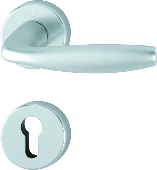 Actual product image Hoppe Rosette set New York 1810/42KV/42KVS Aluminium F1 round PZ DIN left / right D/D (Door handle)
