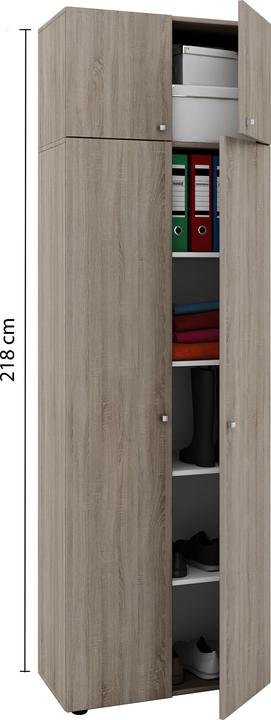 Produktbild VCM Holz Mehrzweckschrank Serie Vandol mit Drehtüren (70 x 40 x 196 cm)