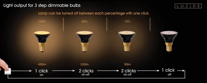 Produktbild Lucide G45 - Led Lampe - Ø 4,3 cm - LED Dim. - E14 - 1x5W 2700K - 3 StepDim - Schwarz 49098/05/30 (E14, 400 lm, 1x)