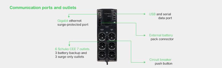 Productafbeelding APC Back-UPS PRO 1500 GR SchuKo - UPS (865 Watt) (865 W, Lijninteractief UPS)