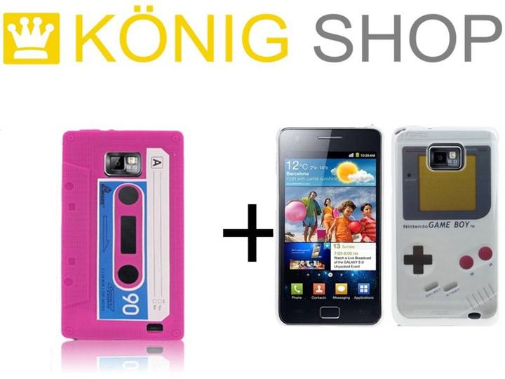 Produktbild König Design Hülle GameBoy + Kassette Retro für Handy Samsung I9100 Galaxy S2 (Samsung Galaxy S2 I9100)