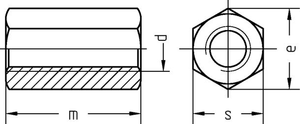Actual product image Werkstarck Long nuts DIN 6334 (M20)