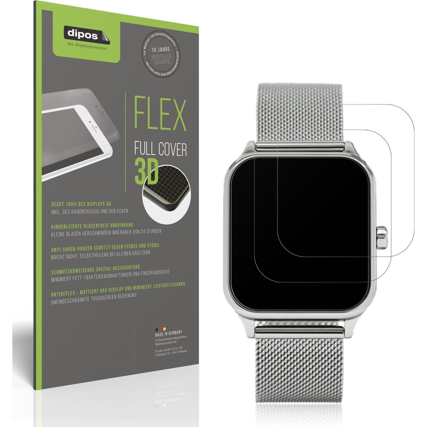 Dipos Full Cover Schutzfolie Matt, Smartwatch Schutzfolie, Transparent