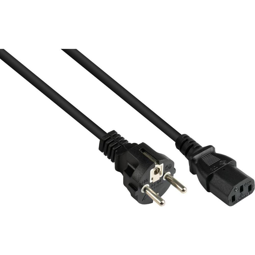 Varia Netzkabel Schutzkontakt-Stecker Typ EF (gerade) an C13 (gerade), schwarz, 1,00 m, Cavo di alimentazione