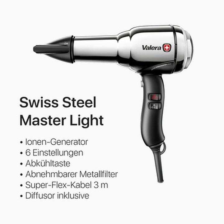 Produktbild Valera Asciugacapelli Professionale Leggero Master Swiss Steel (2100 W)