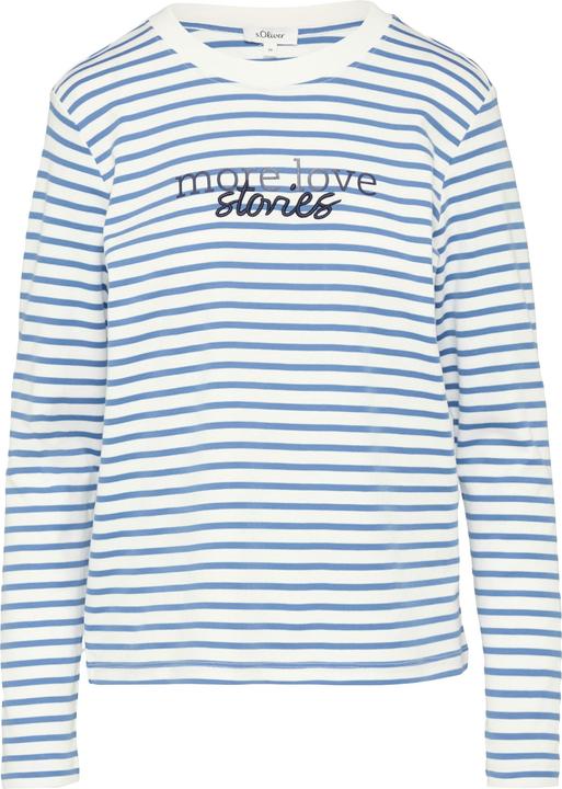 Produktbild S.Oliver T-Shirt Gestreiftes Langarmshirt im Relaxed Fit mit Artwork (44)