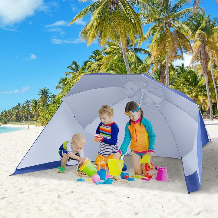 Actual product image Outsunny Beach Umbrella and Beach Tent 2 in 1 (2.10 m)