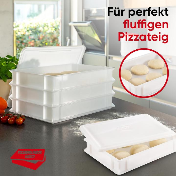 Produktbild Die Boxfabrik Pizzaballenbox für Pizzateig (2 Boxen + 1 Deckel)