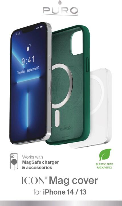Image du produit Puro ICON MAG - Étui pour iPhone 14 / 13 MagSafe (vert foncé) (Apple iPhone 13, Apple iPhone 14)