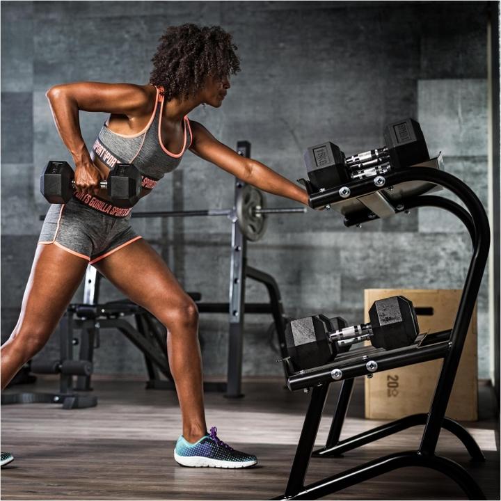 Image du produit Gorilla Sports Haltère Studio Hexagon en caoutchouc (1 x 27,5 kg)