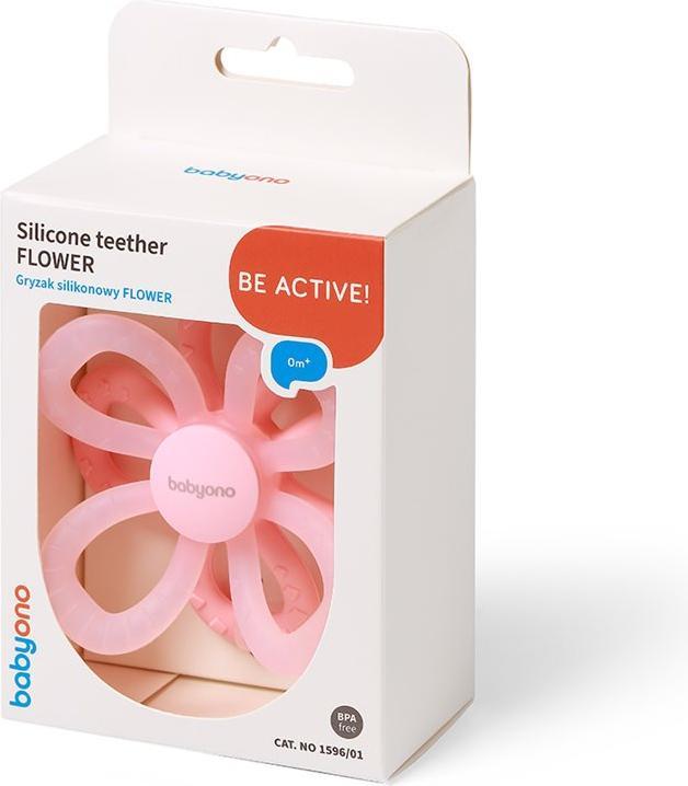 Immagine prodotto Babyono Beissring aus Silikon Flower rosa 0M+ (0 Mesi)