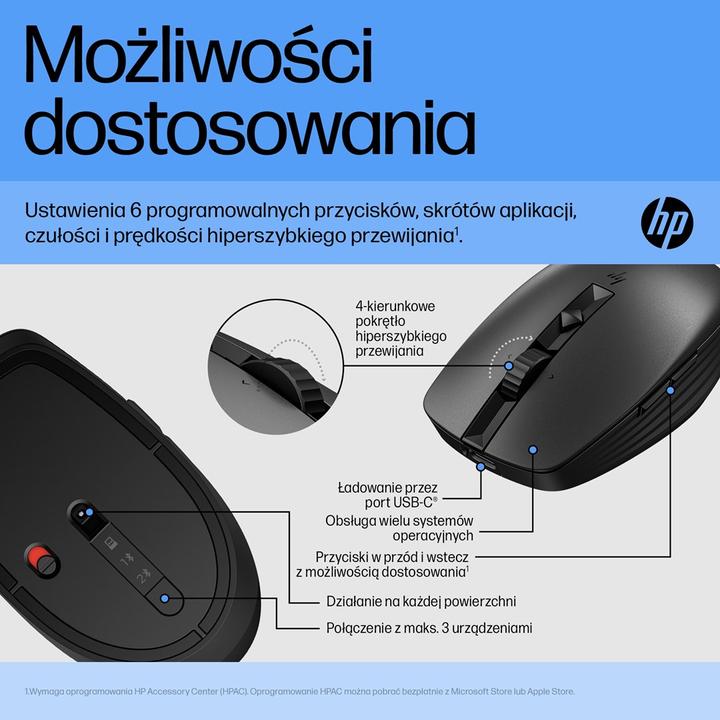 Produktbild HP 710 Rechargeable Silent Mouse Graphite Euro (P) (Kabellos)