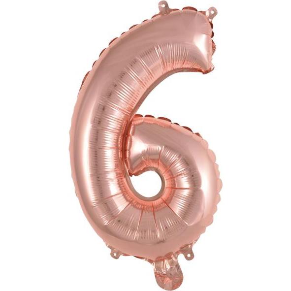 Thumbnail - Amscan Folienballon Mini Zahl 6 rose