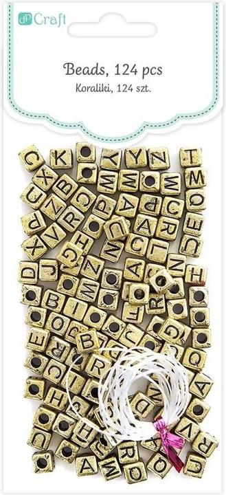 Produktbild Polsirhurt Schwarze Buchstabenperlen auf Goldbasis, 30g