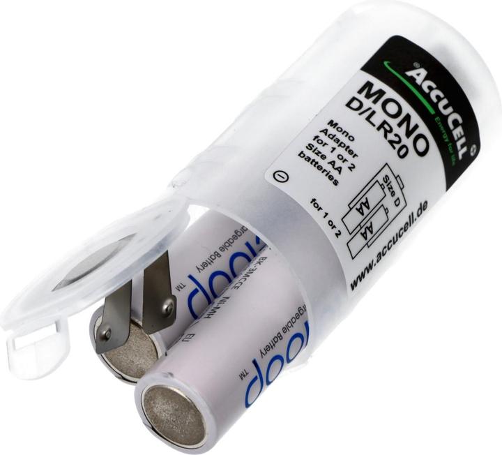 Produktbild Panasonic Adapter D, Mono, LR20 und eneloop Akku NiMH, Mignon, AA, HR06 (AA)