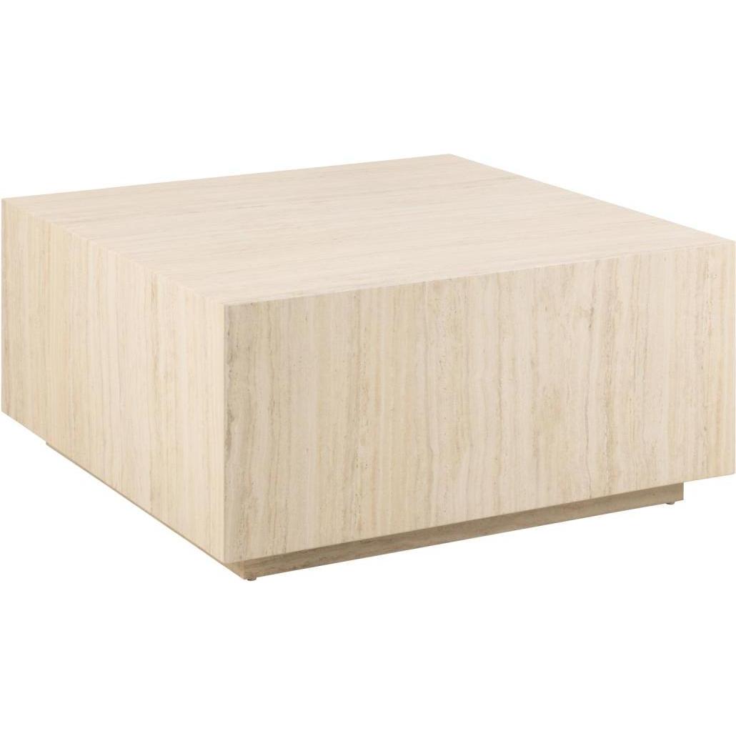 AC Design, Couchtisch + Beistelltisch, Dice Couchtisch grauer Marmor River, raues Papier (90 x 90 x 42 cm)