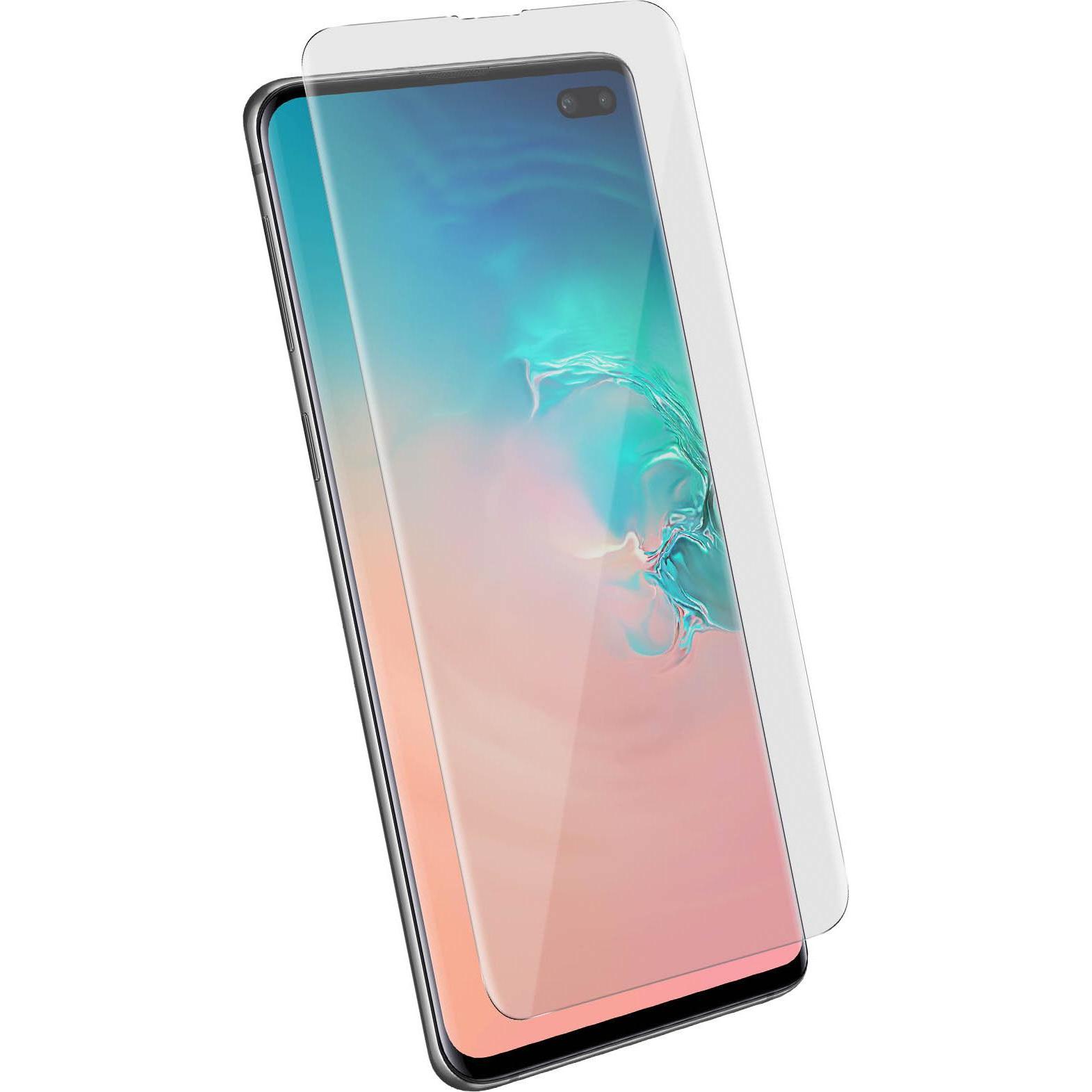 Avizar Glas mit Flüssigkleber und UV-Licht (1 Stück, Samsung Galaxy S10+), Smartphone Schutzfolie, Transparent