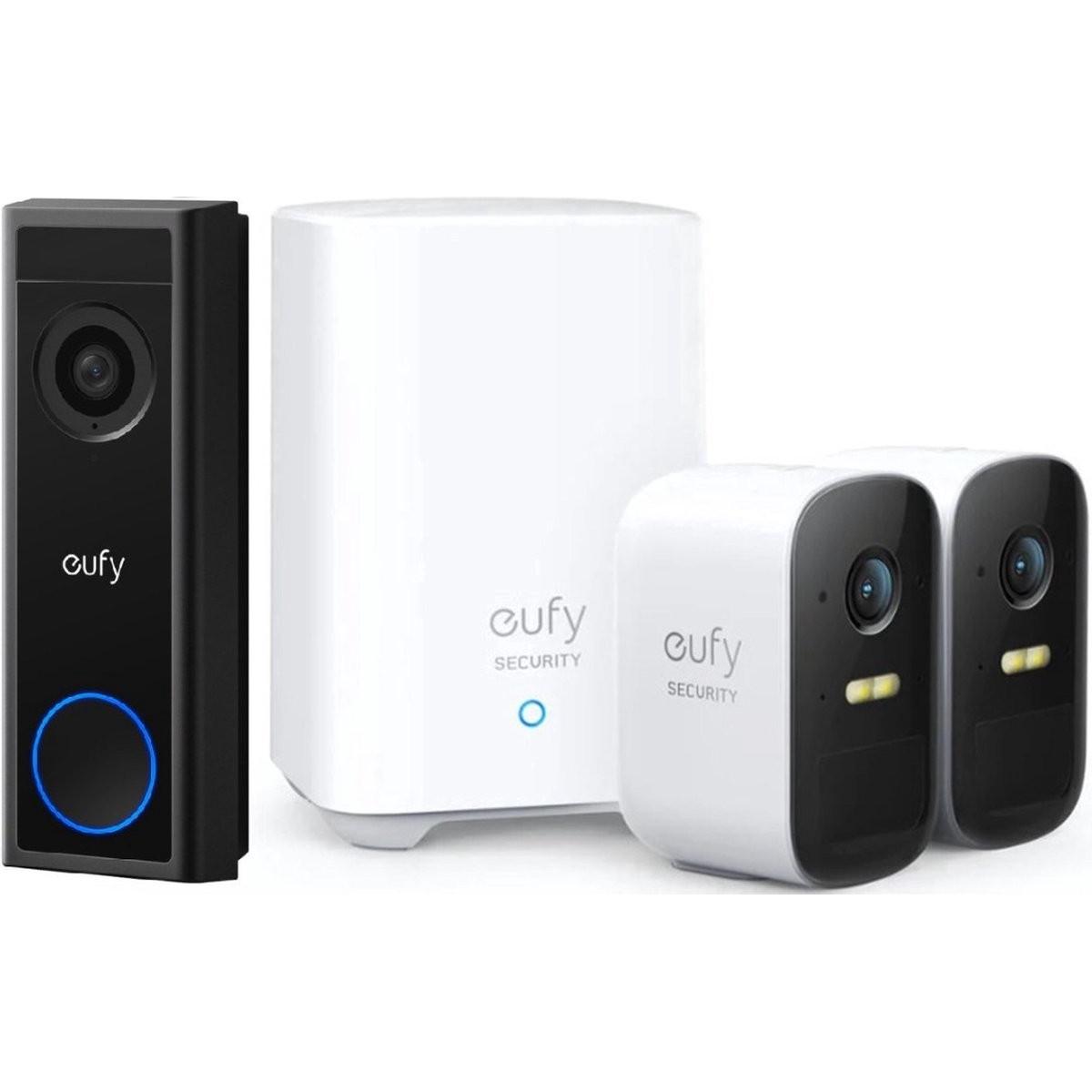 eufy, Campanello + Citofono, da Anker Video Deurbel + 2 x Cam 2C - Incluso HomeBase 2 - Bundle (Senza fili, WiFi)