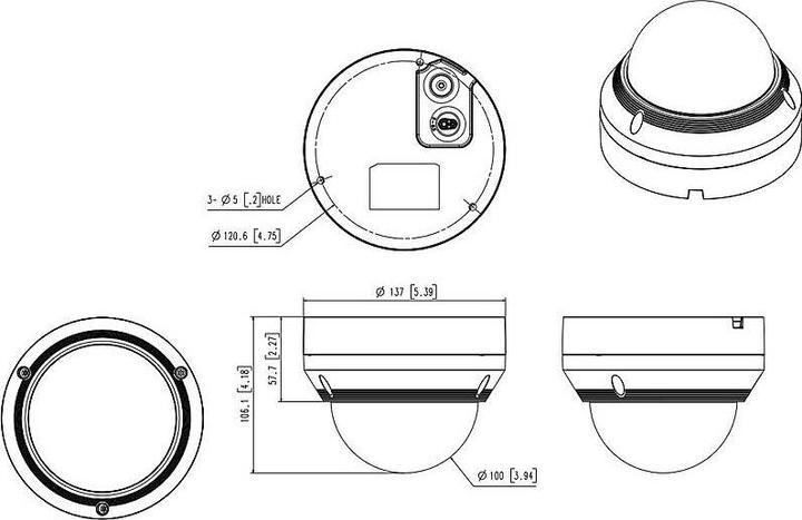 Produktbild Hanwha QNV-7082R Domkamera out. 4MP PoE IR IK10 (2560 x 1440 Pixels)