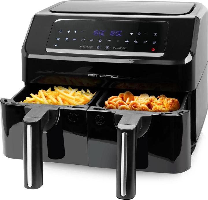 Actual product image Emerio Hot air fryer, Smart Fryer, 3.6+3.6L, Cool touch