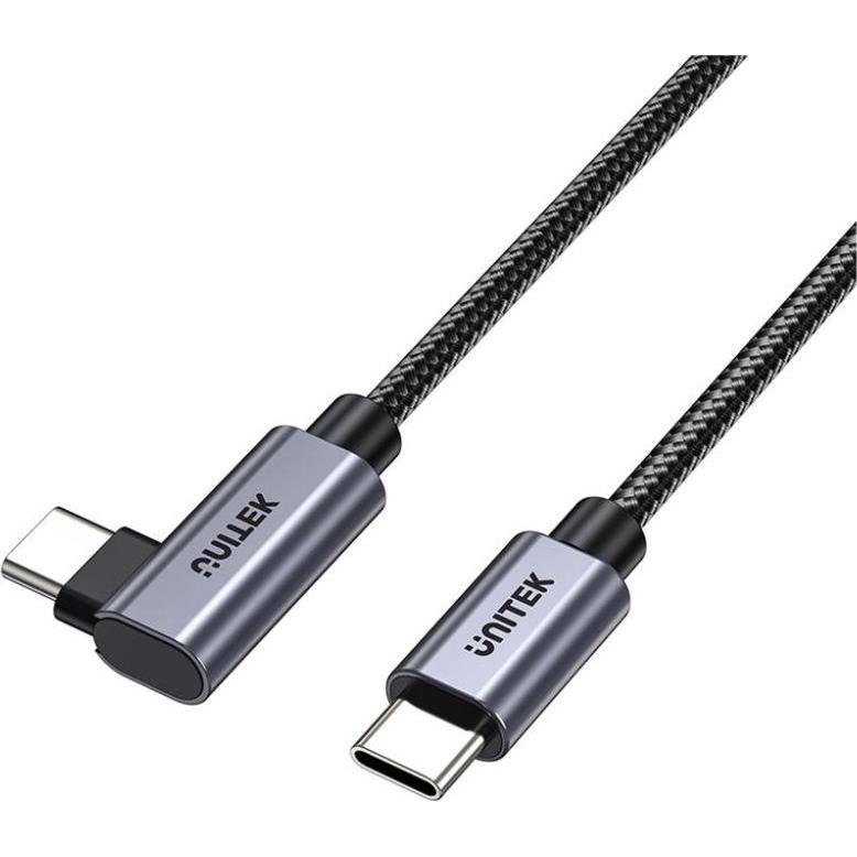 Unitek Cavo USB USB-C - USB-C Czarno-srebrny (C14123BK-0.) (100 W), Cavo USB
